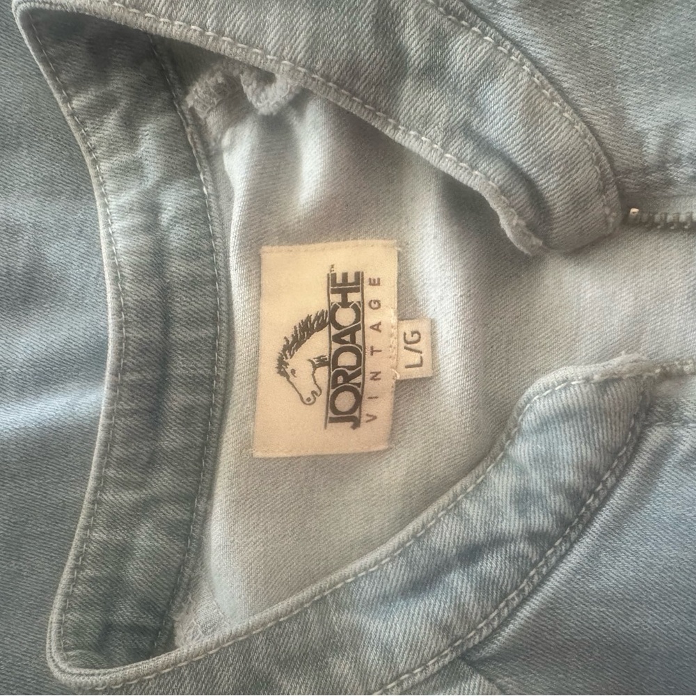Jordache Vintage Bailee Bomber Denim Jacket Light Wash Oversized Size Large NWT - Picture 5 of 7